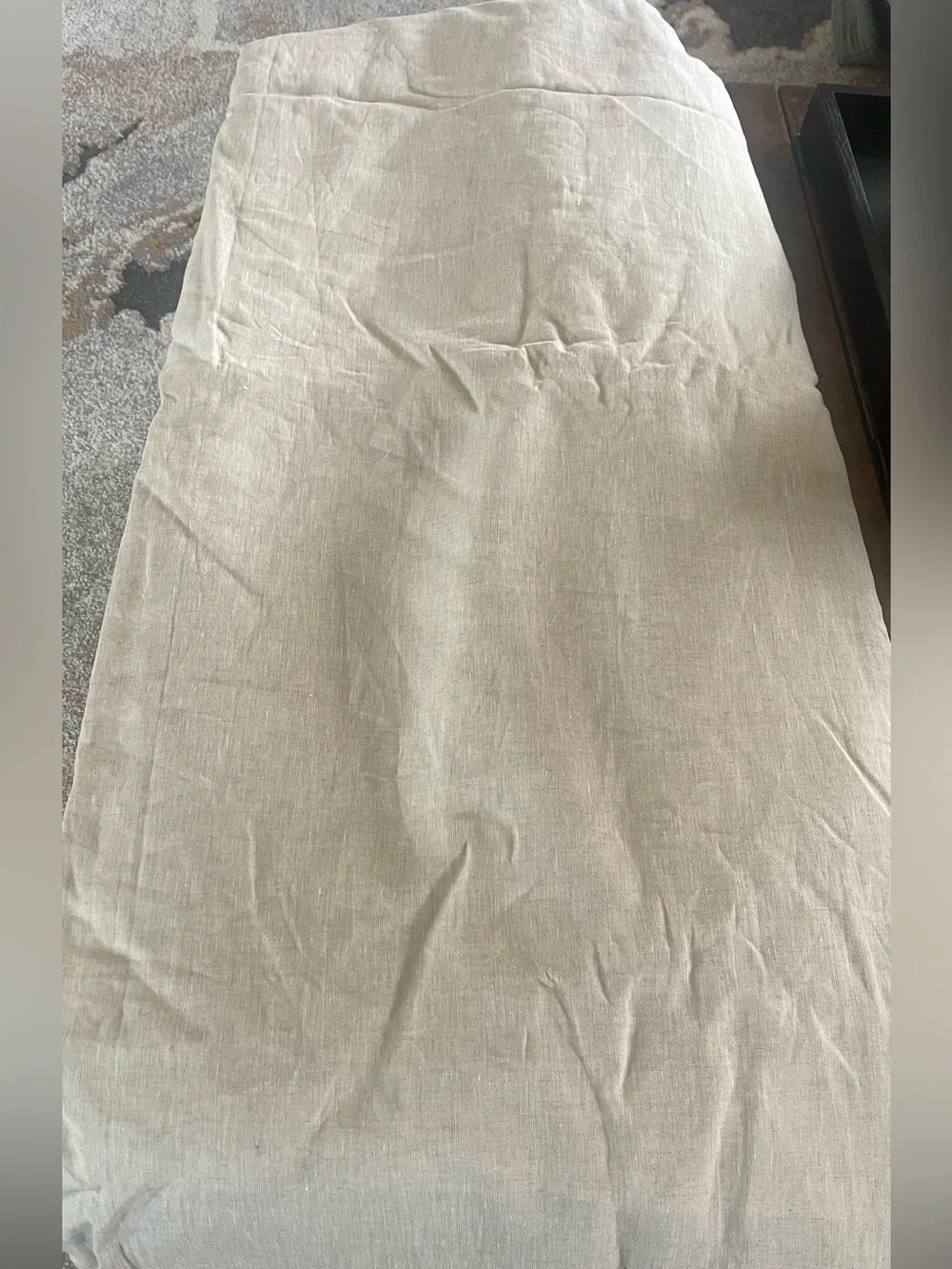 NWT Quince European Linen Room Darkening Curtain - Single Panel, 96 X 96-Flax